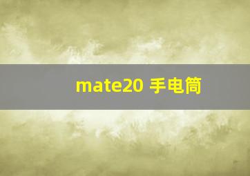 mate20 手电筒